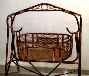 Bamboo Baby Cradle With Swing Bought From Khadi