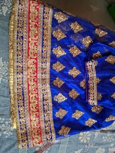 Stunning Blue &amp; Gold Embellished Lehenga Choli