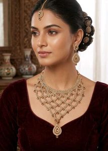 Exquisite Kundan and Stone Necklace Set