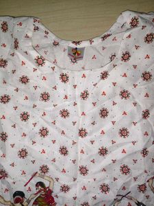 White Printed Ethnic Kurti/Tunic