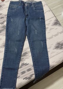 Blue Distressed Denim Jeans