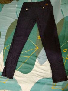 Dark Blue Casual Pants