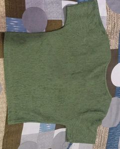 Green Turtleneck Crop Top