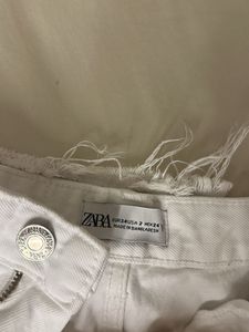 White Ripped Wide Leg Jeans