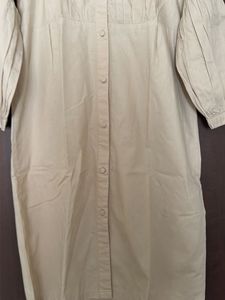 H&amp;M Beige Button-Up Midi Dress