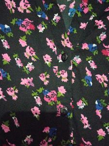 Beautiful Floral Printed Jeans Top