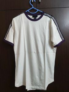 H&M White & Purple Striped T-Shirt