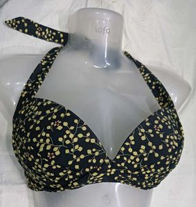 Chic 34C 💛Leaf Print Bikini Top