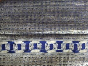Pink &amp; Blue Elephant Print Sari