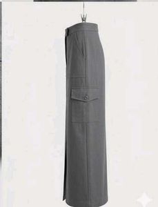 Made in Italy Grey Cargo maxi Skirt