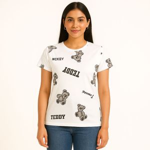 Teddy Bear Print T-Shirt