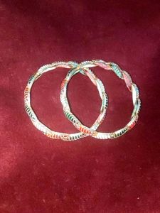 Embellished Leaf Design Bangles