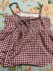 Chic Gingham Peplum Top
