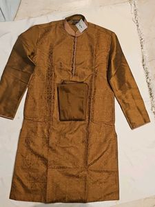 Large Brown Formal Mens Churidar Kurta Set