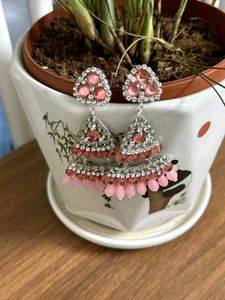 Sparkling Pink Tiered Dangle Earrings