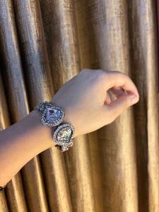 Exquisite German silver kundan  Bangle