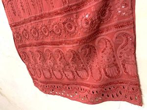 Women's Embroided Long Coral Kurti