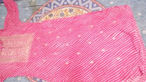 Pink Bandhani Saree