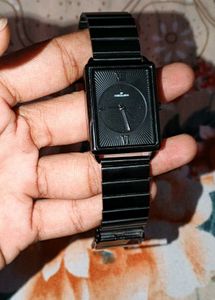 Sleek Black Square Dial Watch From UAE