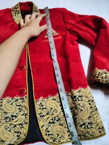 Red &amp; Gold Ethnic blazer for your lil hero