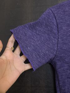 Purple Heathered Knit Top