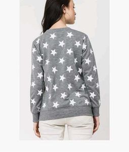 Grey Star Print Sweatshirt