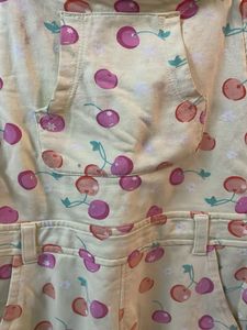 Cute Cherry Print Overalls