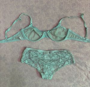 Mint Green Lace Bra &amp; Panty Set
