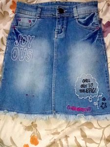 Denim Skirt with Fun Embellishments