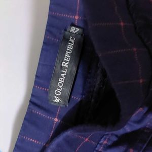Blue Plaid Trousers