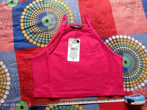 Vibrant Pink Cropped Tank Top