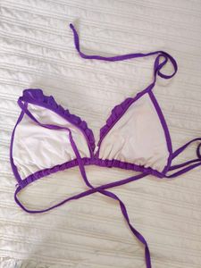 Vibrant Purple Ruffled Bikini Top