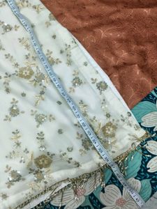 White Party Wear Sharara Suit Set with Dupatta