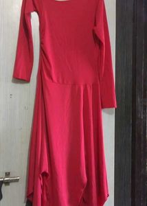 Chic Red Asymmetrical Dress