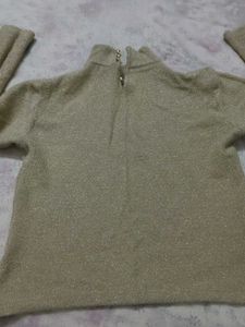 Sparkly Gold Knit woolen Top