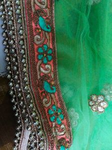 Elegant Embroidered Silk lengha