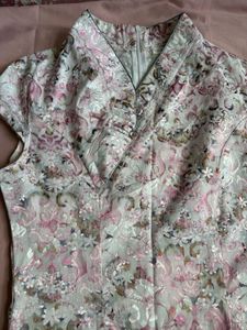 pink floral cheongsam
