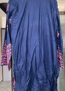 Navy Blue Embroidered Kurta Set