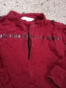 Maroon Colour T Shirt, Full Sillives