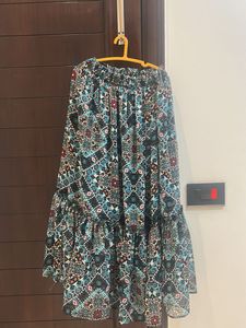 Bohemian Print Tiered Maxi Skirt