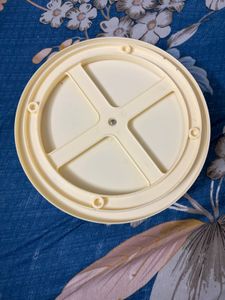 Cream Round Tray with Handles