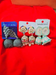 Assorted Jhumka Earrings Set