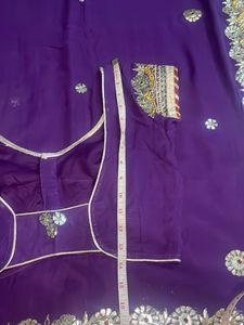 Beautiful gota handwork Purple Saree with Blo