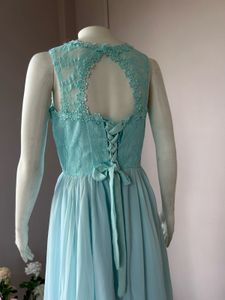 Vintage Aqua Chiffon Gown FIXED PRICE