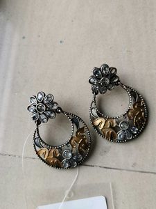 Designer Oxidised Jhumka Earrings