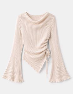 Ribbed Bell Sleeve Knit Top