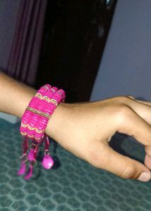 Chic Pink Beaded Bracelet with Charms