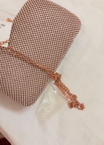 Sparkling Rose Gold Clutch Bag
