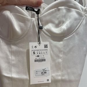Zara Elegant White Corset Bodysuit