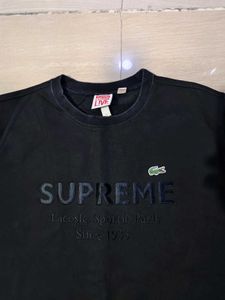 Supreme X LACOSTE Crewneck Black Sweatshirt